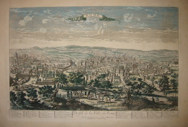 Aveline Pierre (1656-1722) Profil de la Ville de Rome 1750 ca. Parigi 